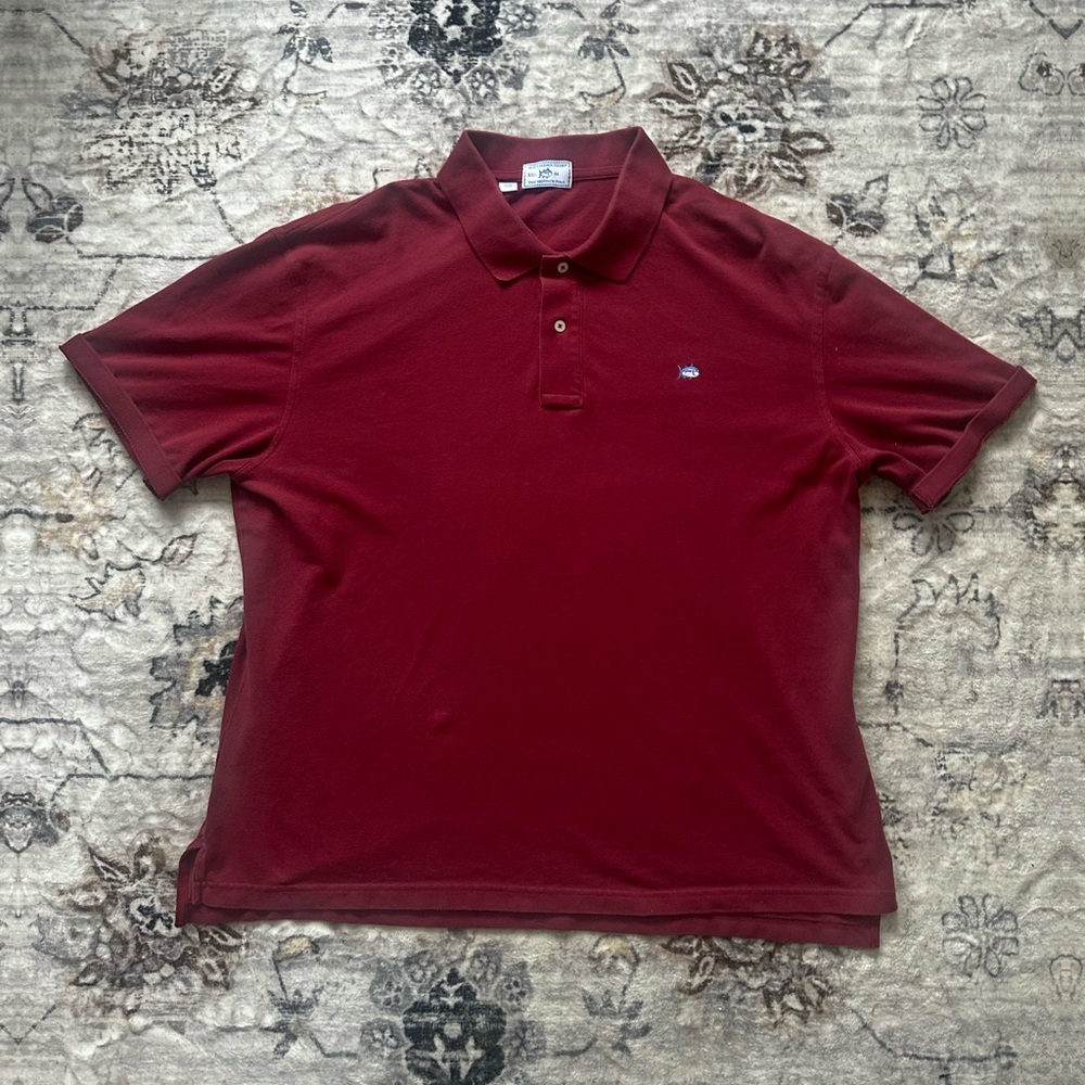 Southern Tide Maroon Red Polo Shirt